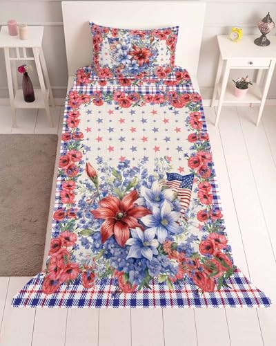 Boanket 4th of July Floral Twin XL Sheet Set 1