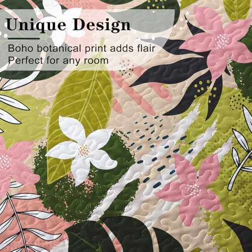 Yogeneg King Quilt Bedding Set Elegant Botanical Pattern