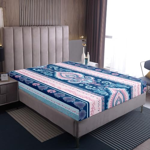 Erosebridal Lavender Paisley Twin Sheet Set