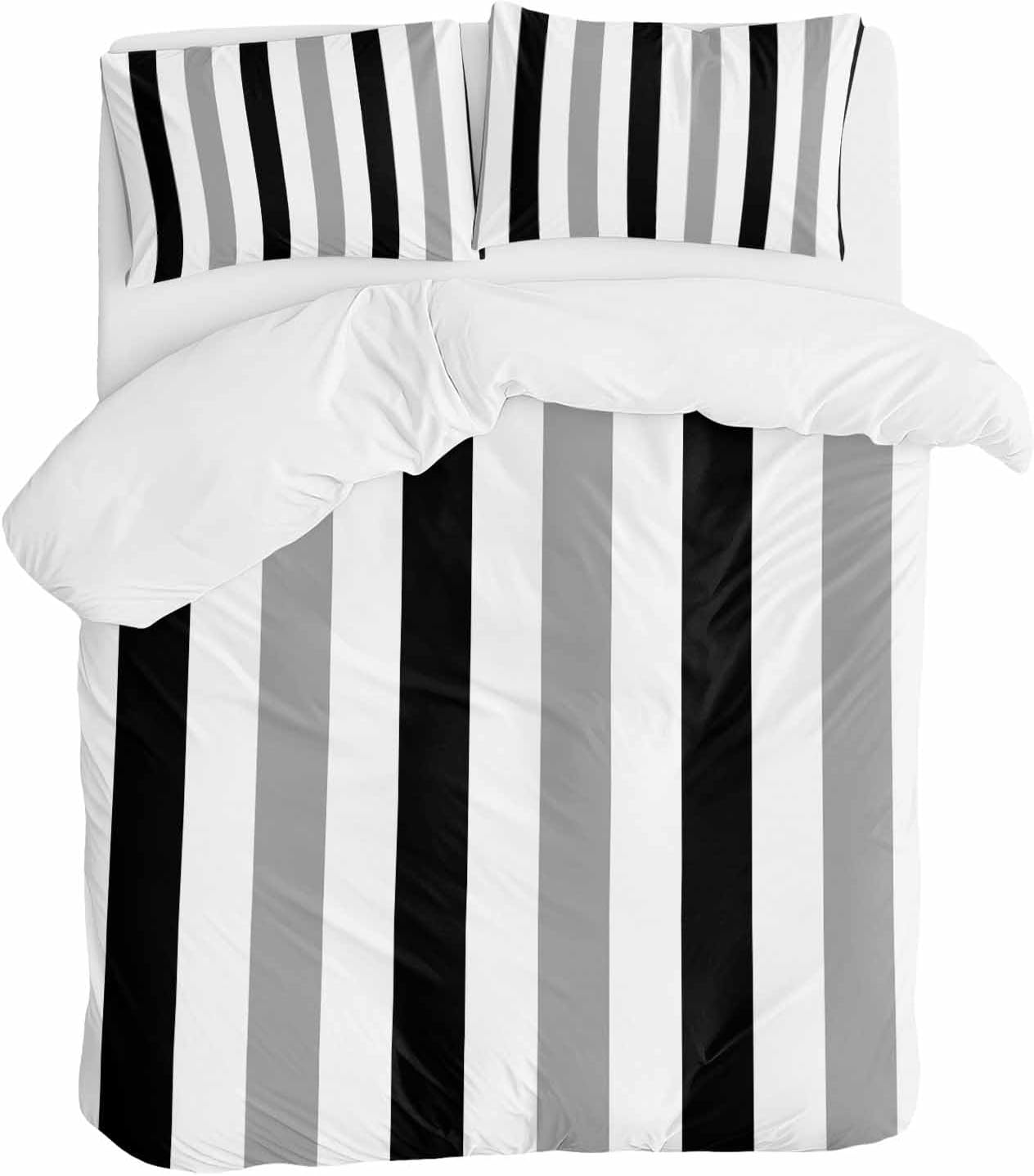 ZOE GARDEN Grey Black Duvet Cover Queen Set 3 Piece