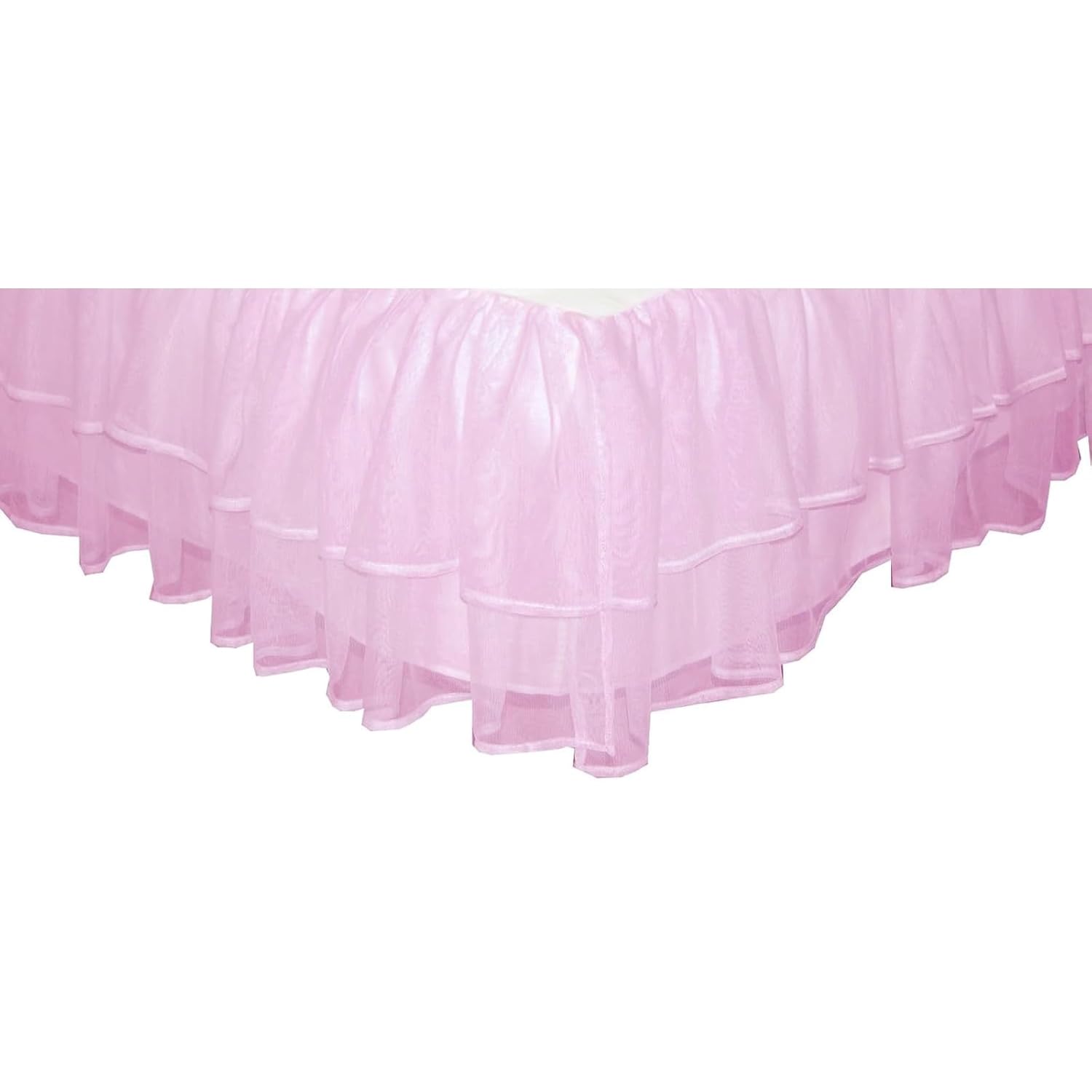 Tadpoles Triple Layer Tulle Twin Bed Skirt - Pink