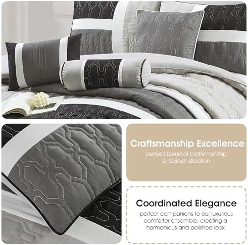 Stratford Park Black and Grey California King Comforter Set