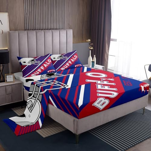 Erosebridal Boys Football Sheet Set Blue Red