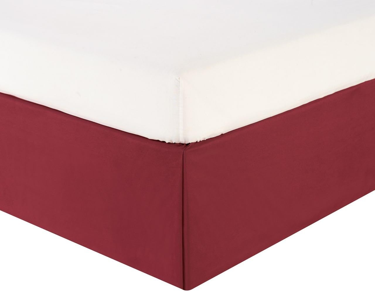 KingLinen Wrinkle Resistant Tailored Drop Pleated Microfiber Bed Skirt Burgundy