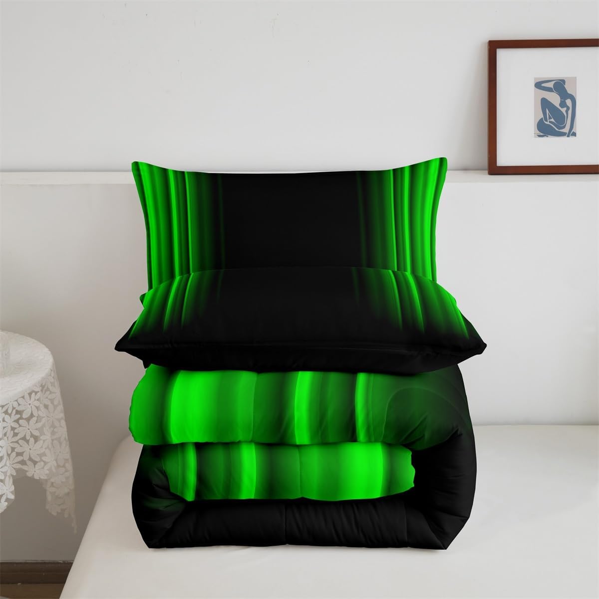 Feelyou 3Pcs King Size Comforter Set Modern Design