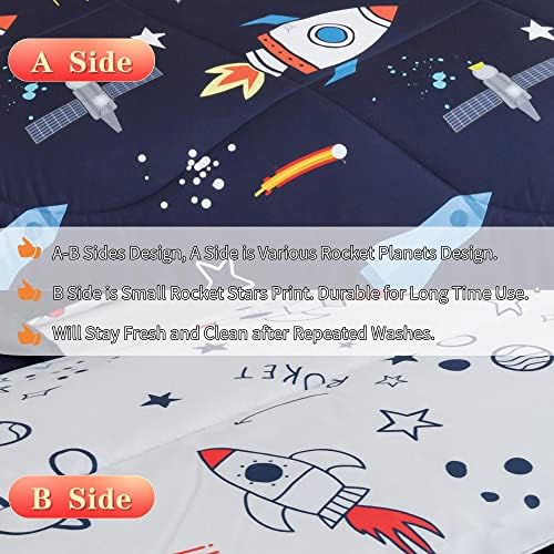 RYNGHIPY Space Rocket Comforter Set Queen Size