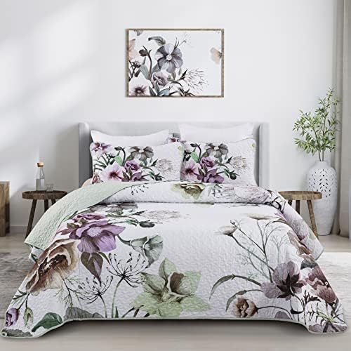 Drucon Floral Quilt Set 3 Piece King Size Boho