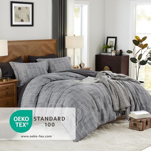 MaiRve Charcoal Grey Cal King Comforter Set