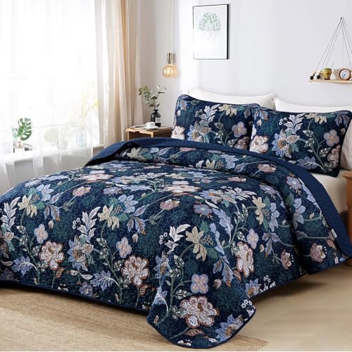 WONGS BEDDING Floral Quilt Set King Size 3 Piece 1