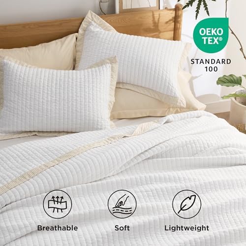 Bedsure King Quilt Set - Lightweight Microfiber Corduroy Mix