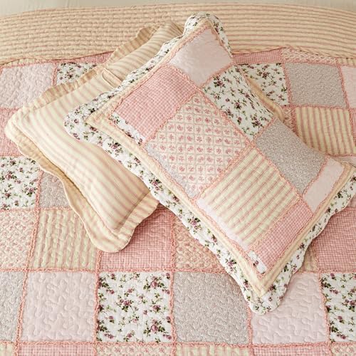 Cmfshape Floral Quilt Set with Reversible Design