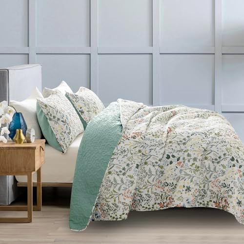 BUPIRD Floral Quilt Set King 3 Pieces