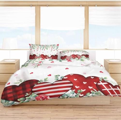 ZOE GARDEN Valentines Day Queen Duvet Cover Set 3PCS