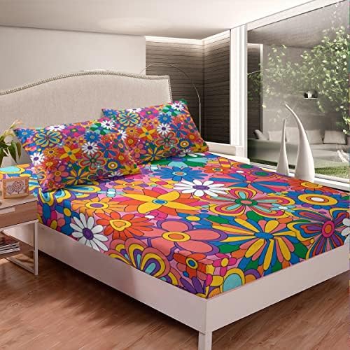 Feelyou Floral Boho Bed Sheet Set for Kids