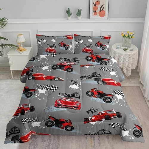 Axolotl Car Racing Comforter Set Queen Size
