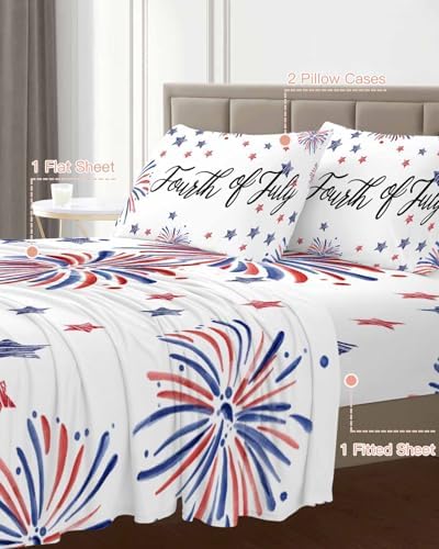 Boanket 4th of July 4 Piece Microfiber Sheet Set