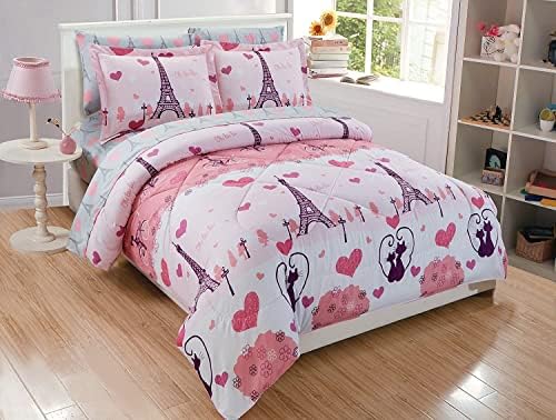 Fancy Linen Paris Eiffel Tower Comforter Set for Girls