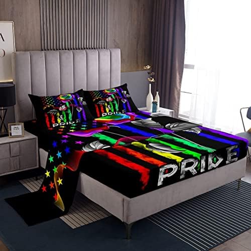 Erosebridal Gay Pride Sheet Set King Size