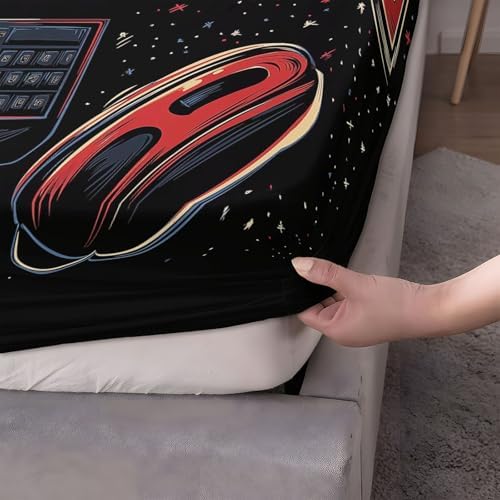 Twin XL Sheet Set 3 Pcs Gaming Print Microfiber