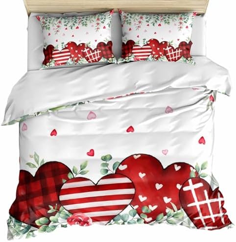 ZOE GARDEN Valentines Day Queen Duvet Cover Set 3PCS