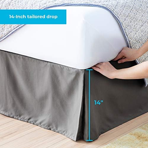 Linenspa 14 Inch Wrinkle Resistant Bed Skirt Twin White