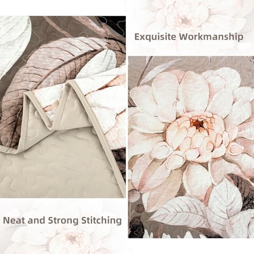 Drucon Floral Quilt Set Queen Size 3 Pieces