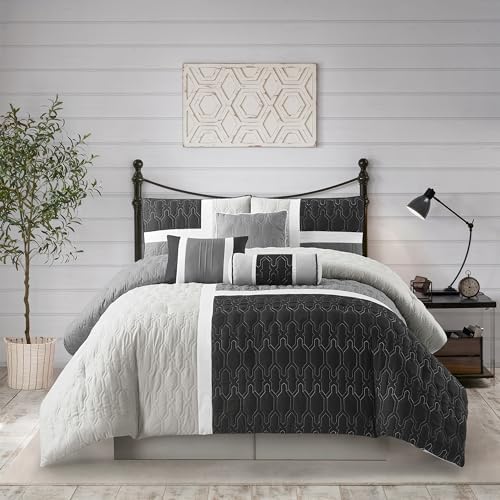 Stratford Park Black and Grey California King Comforter Set