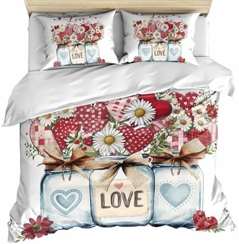 ZOE GARDEN Valentines Bed Duvet Cover Set Queen Size 1