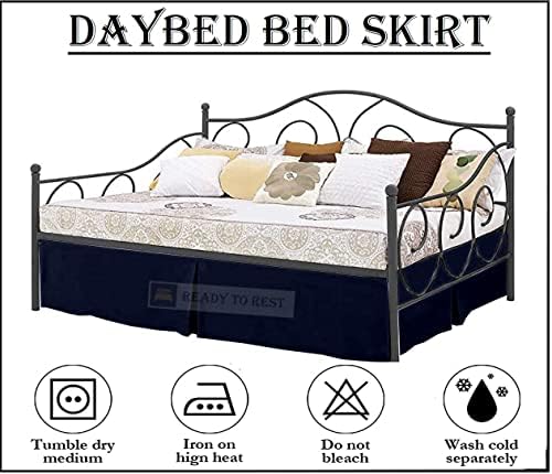 Ready To Rest Pleated Daybed Skirt - Light Grey 14 Inch Drop