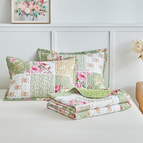 UOZZI Patchwork Quilt Set 3PC Queen Size Reversible