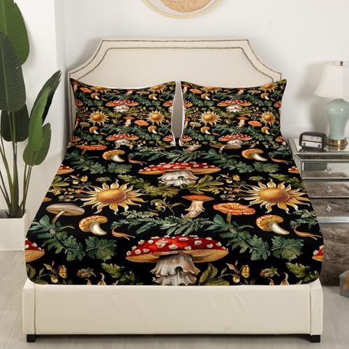 Feelyou Mushroom Sheet Set King Size Kids 1
