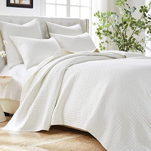 Greenland Home Textured Bedding Set Twin XL Antique White