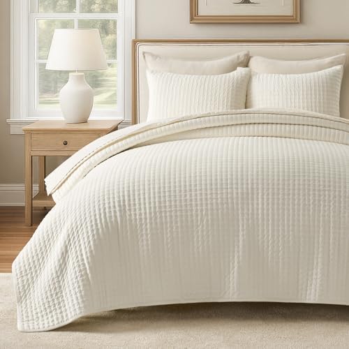 EVERGRACE Pearl Velvet Quilt Set King Size 3 Pieces