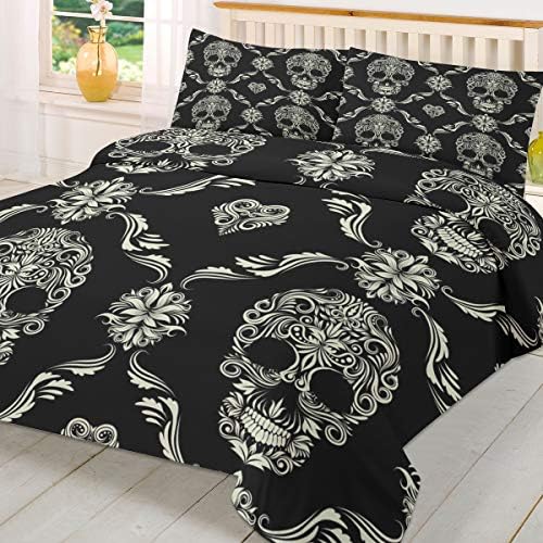 LooPoP 3PC Comforter Set Halloween Wing Skull 1