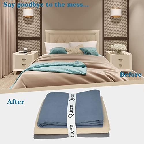 24 Piece Bed Sheet Organizer Bands with Labels