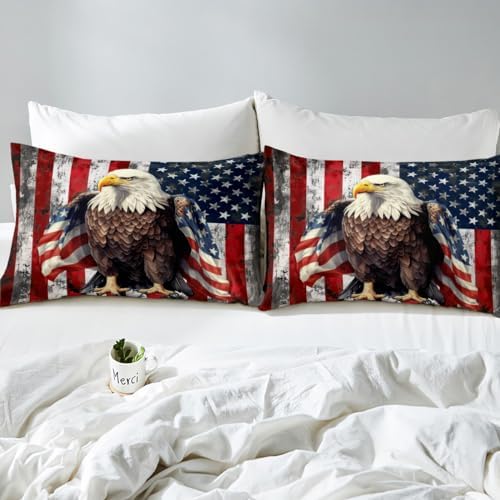 Feelyou Wild Animal Eagle King Flag Bedding Set for Kids