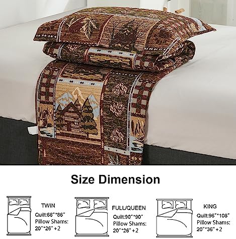 Ycosy Moose Bear Quilt Set Twin Size 1