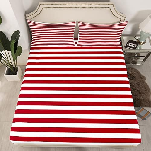 Erosebridal Girl Stripe Bed Sheet Set King Size