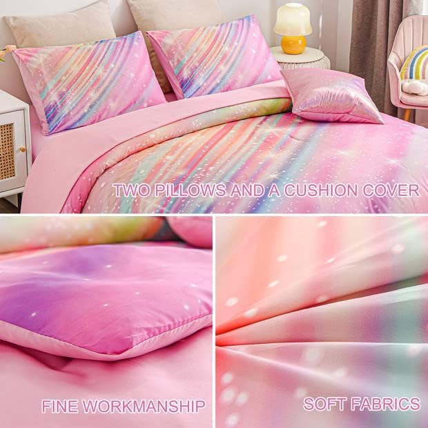 Btargot Super Soft 6 Piece Gradient Star Ring Comforter Set