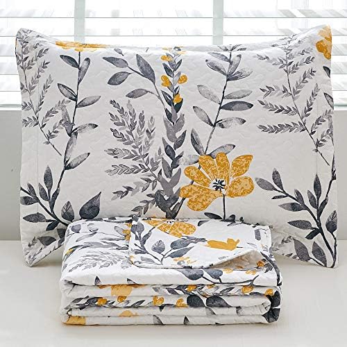 ARL HOME Floral Quilt Bedspread Set Queen Size