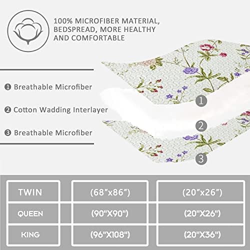 Jarson Floral Quilt Set Twin Size 3Pcs Reversible