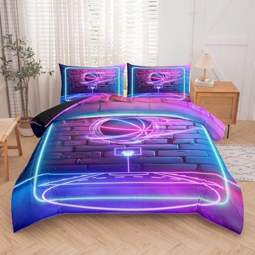 MWMWMW Boys Basketball Comforter Set Queen Size 3 Piece