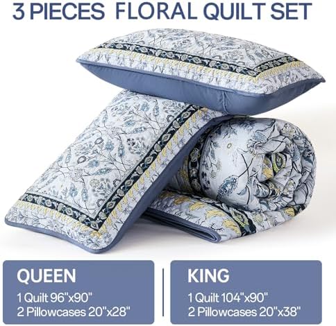 DJY Queen Size Quilt Set with 2 Pillowcases