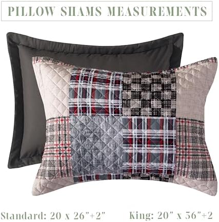 Elegant Comfort 3-Piece Plaid Reversible Quilt Set - King Brown