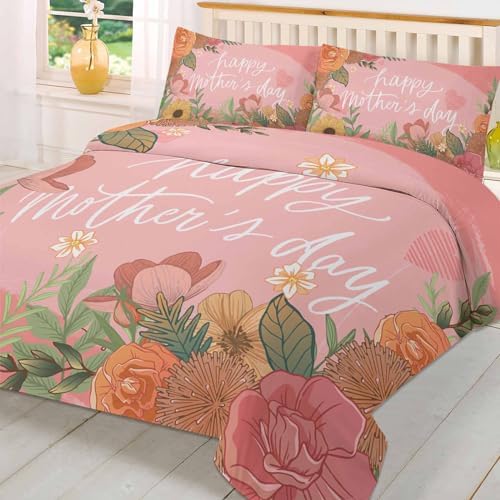 ZOE GARDEN Retro Sunflowers Floral Pink Duvet Cover Set