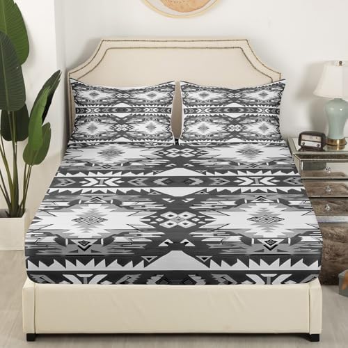 Feelyou Grey Geometric Kids Sheet Set King Size
