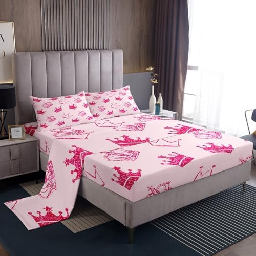 Castle Fairy Cartoon Crown Graffiti Bed Sheet Set for Kids
