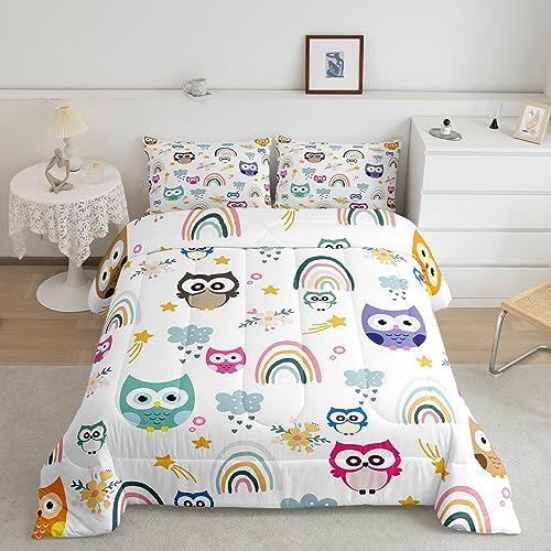 Feelyou Owl Comforter Set for Kids Full Size