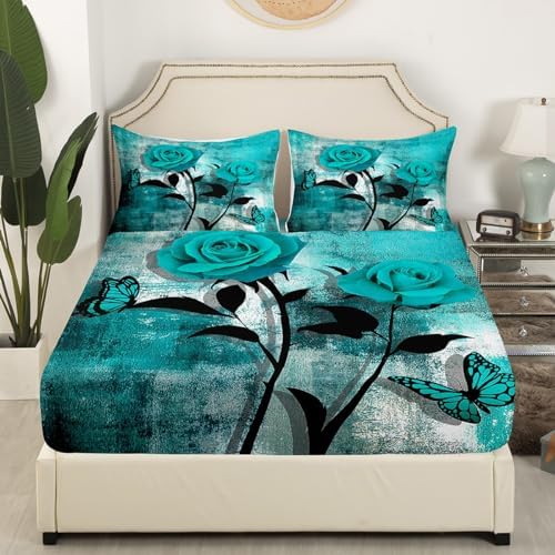 Teal Blue Ombre Sheet Set King Size
