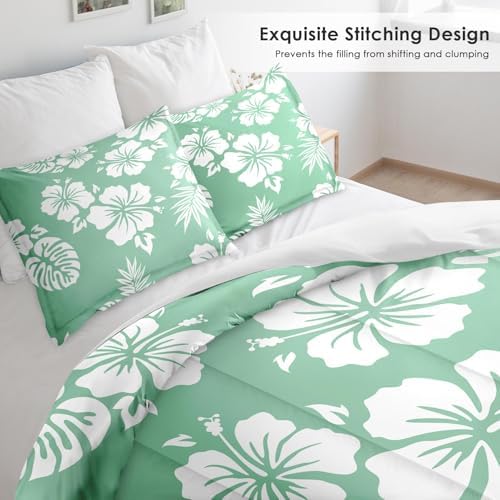 Hibiscus Surf Floral Comforter Set King Size 3 Pcs